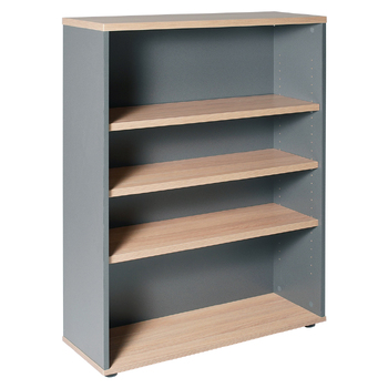 Express New Oak & Ironstone Office Bookcase - 1200mm High