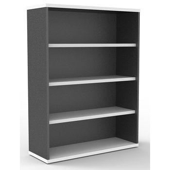 Express White & Ironstone Office Bookcase - 900mm High