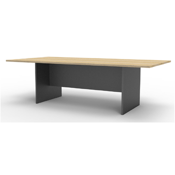 2400mm Rapid Worker Rectangular Boardroom Table - New Oak and Ironstone