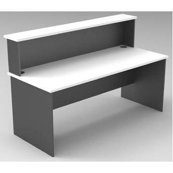 Express Straight Office Reception Desk and Hob - 1800mm x 750mm Desk - White & Ironstone