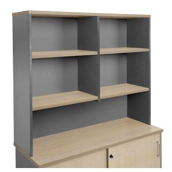 Express Desk Storage Hutch Unit - 1200 x 315 - New Oak & Ironstone