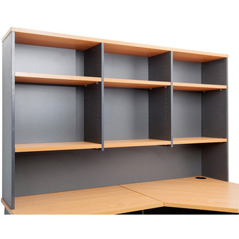 Express Desk Storage Hutch Unit - 1800 x 315 - Beech/Ironstone