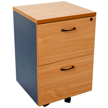 Express 2 Drawer Mobile Pedestal - Beech/Ironstone