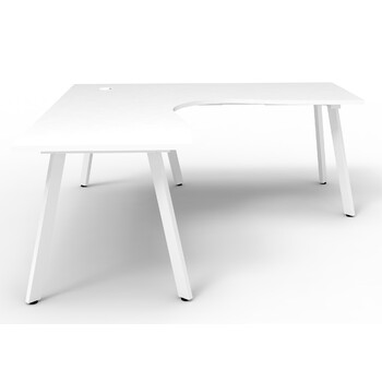 Eternity Corner Workstation White Frame White Top - 1500mm x 1500mm x 700mm