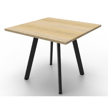 Eternity Square Meeting Table Black Frame New Oak Top