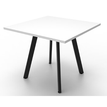 Eternity Square Meeting Table Black Frame White Top