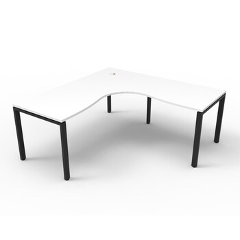 Deluxe Profile Leg Corner Workstation Black White - 1800mm x 1800mm