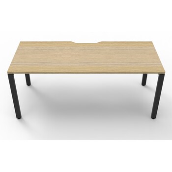 Deluxe Profile Leg Single Black Frame New Oak Top [Size: 1500mm x 750mm]