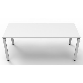 Deluxe Profile Leg Single White Frame White Top [Size: 1500mm x 750mm]