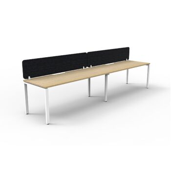 Infinity Single Sided Profile Leg Workstation - 2400mm Wide with Black Scren