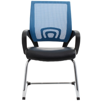 View Blue Mesh Visitor Waiting Room Chair