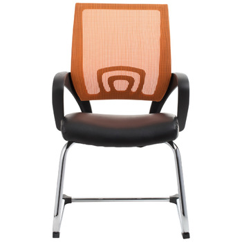 View Orange Mesh Visitor Waiting Room Chair