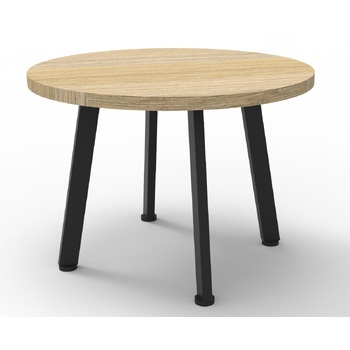 600MM DIA Eternity Coffee Table - Natural Oak/Black