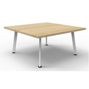 900X900 Eternity Coffee Table - Natural Oak/White Satin