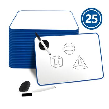 Creative Kids A4 Magnetic Student Whiteboards with Markers - Pack of 25