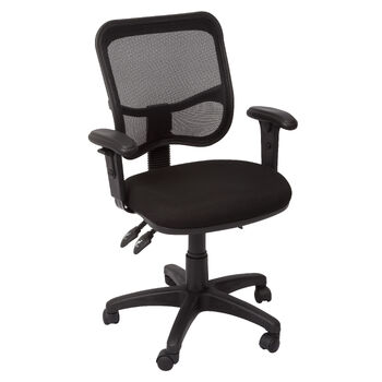 Excel Medium Back Ergonomic Office Chair with Arms - Black Fabric