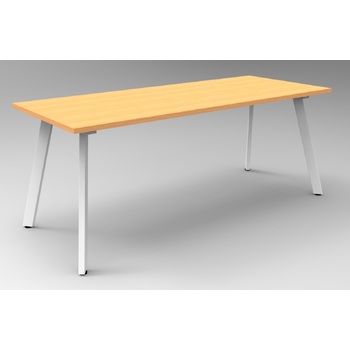 Eternity Meeting Table 1500 x 750mm [Top Colour: Beech] [Frame Colour: White]