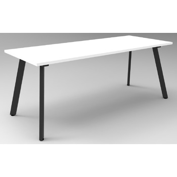 Eternity Meeting Table 1800mm x 900mm [Frame: Black] [Top Colour: White]