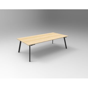Eternity Meeting Table 2400mm  x 1200mm [Frame: Black] [Top Colour: New Oak]