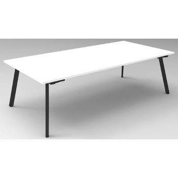 Eternity Meeting Table 2400mm  x 1200mm [Frame: Black] [Top Colour: White]