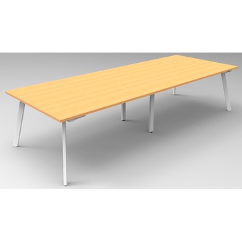 Eternity Meeting Table White Frame White Top  - 3200mm x 1200mm [Frame: White]