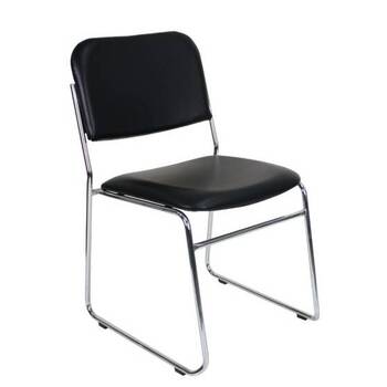Evo Stackable Visitor Chair-  Black PU
