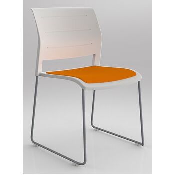 Game Sled Base Chair with Upholstered Seat Pad