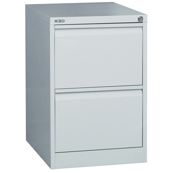 GO Steel Silver Grey Filing Cabinet 2 Drawer