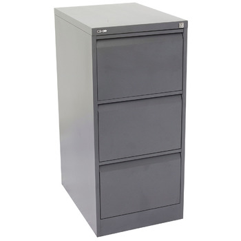 GO Steel Graphite Filing Cabinet 3 Drawer