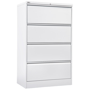 GO Steel Lateral Filing Cabinet 4 Drawer - White China