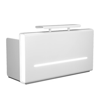 Charm White Reception Counter - LED Light - Hob Top