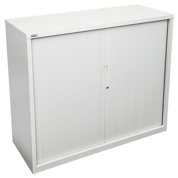 Go White Small Tambour Door Cupboard - 1200mm Wide