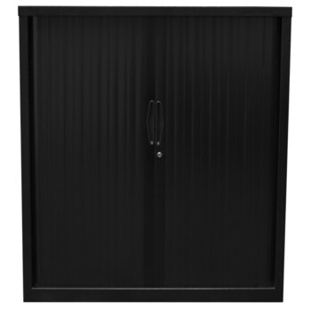 Go Steel Small Black Tambour Storage Cupboard