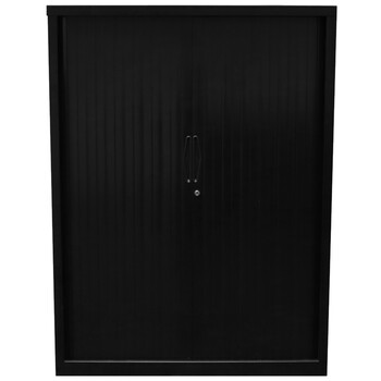 Go Steel Medium Black Tambour Storage Cupboard