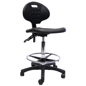 Black Laboratory Drafting Height Stool
