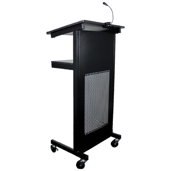 Black Mobile Lectern Heavy Duty