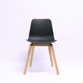 Lucid Visitor Breakout Room Chair - Timber Legs Black Seat