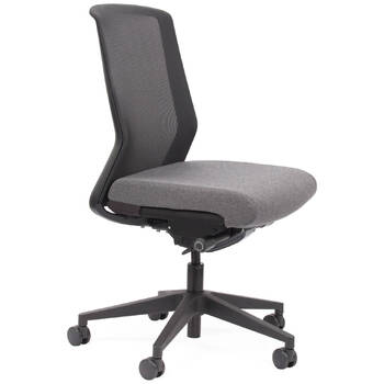 Motion Sync Black Mesh Ergonomic Office Chair Ash Grey Seat Cover