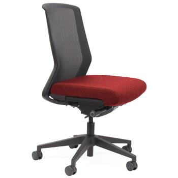 Motion Sync Black Mesh Ergonomic Office Chair Chilli Red Seat Cover