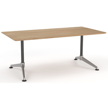 Modulus Beech Boardroom Meeting Table - Single Post