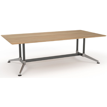 Modulus Beech Boardroom Meeting Table - Twin Post