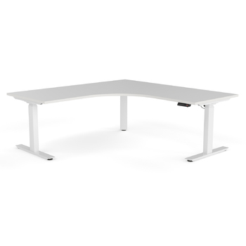 Agile Corner Electric Height Adjustable Standing Desk - White Frame - 1800 x 1800 x 600
