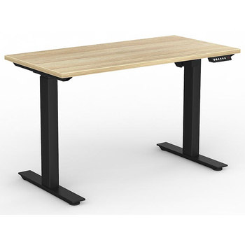 Agile Electric Sit Stand Desk Black New Oak - 1200mm x 600mm