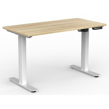 Agile Electric Sit Stand Desk White New Oak - 1200mm x 600mm