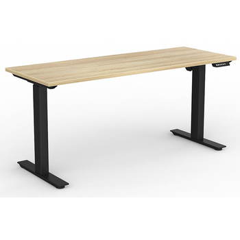 Agile Electric Sit Stand Desk Black New Oak - 1600mm x 600mm