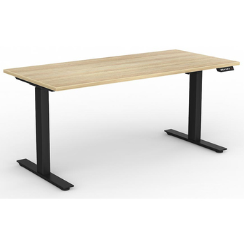 Agile Electric Sit Stand Desk Black New Oak - 1600mm x 750mm