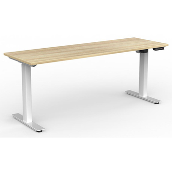 Agile Electric Sit Stand Desk White New Oak - 1800mm x 600mm