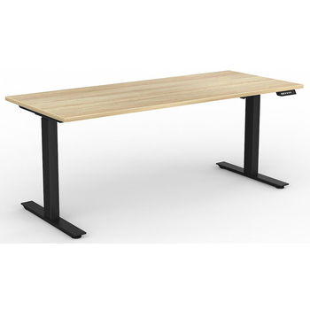 Agile Electric Sit Stand Desk Black New Oak - 1800mm x 750mm