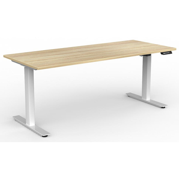 Agile Electric Sit Stand Desk White New Oak - 1800mm x 750mm