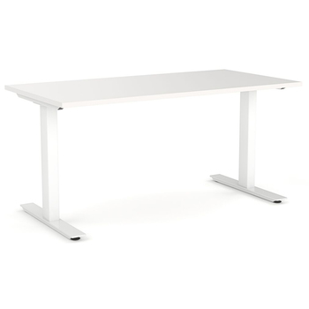 Agile Straight Office Desk White Frame - 1500mm x 800mm (scallop top)